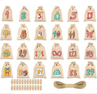 JuteNest | Eco-Friendly Hanging Advent Countdown Calendar with Rustic Design 0