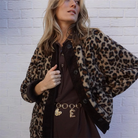 Leah | Women's Leopard Print O-Neck Wool Winter Jacket 3