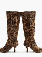 Leopard Print Knee High Boots for Women with Pointed Toe and Mid-Heel – Stylish and Comfortable 6