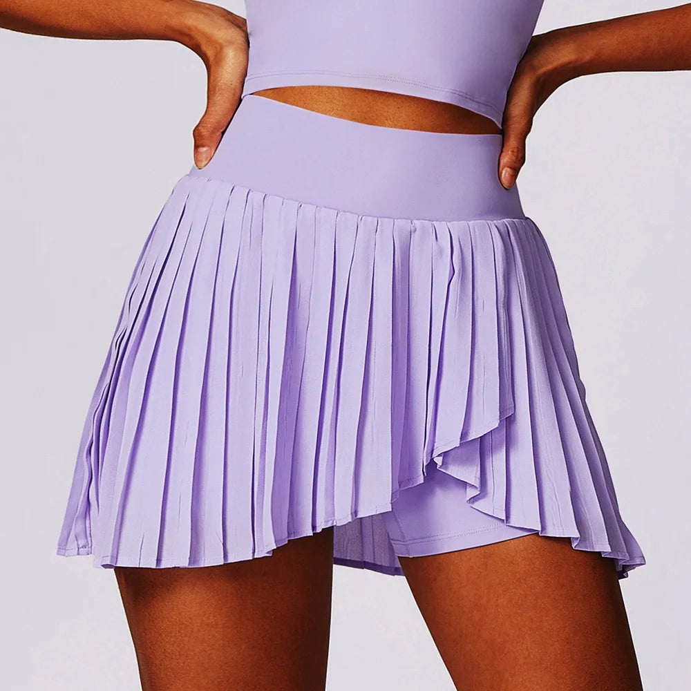 Liam | Hochtaillierter Faltenrock Schwarz Für Damen Im Sportstil 0