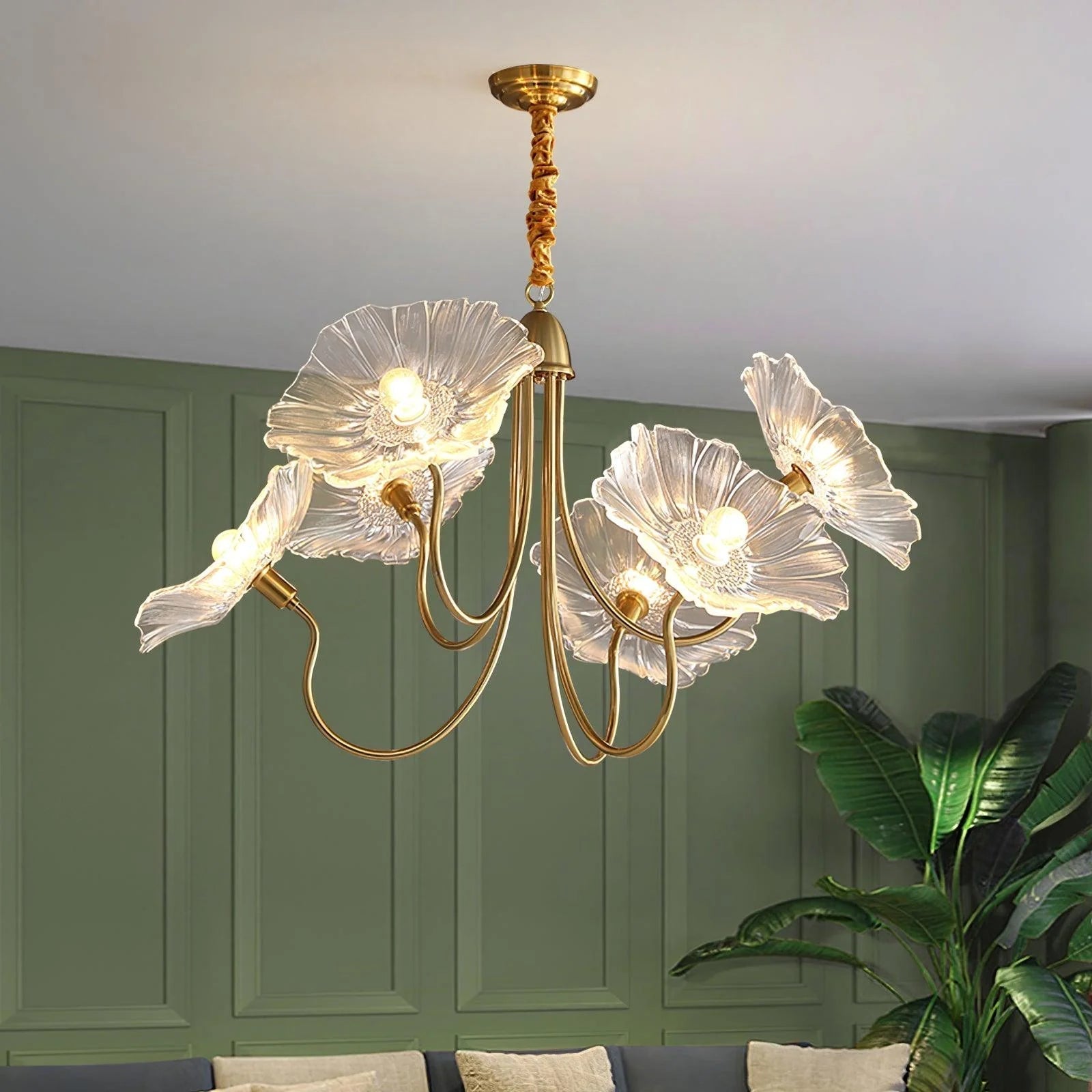 Lunaro | Elegant Lotus Leaf Chandelier for Home Interiors 3