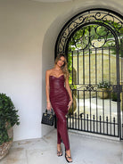 LuxeFaux | Chic Elegant Strapless Evening Dress for Modern Women 0