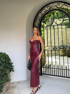 LuxeFaux | Chic Elegant Strapless Evening Dress for Modern Women 1