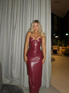 LuxeFaux | Chic Elegant Strapless Evening Dress for Modern Women 6