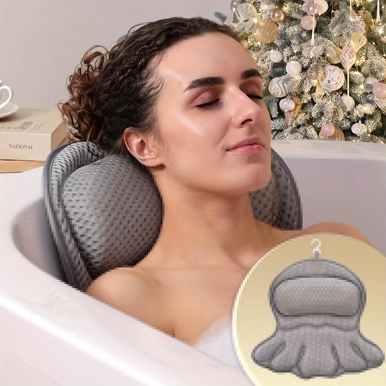 LuxeRest | Soft Mesh Spa Bath Pillow for Neck & Back Relaxation 2