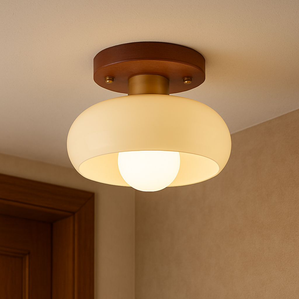 Lystra | Classic Wooden Cream Ceiling Lamp for Elegant Interiors 0