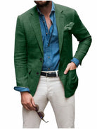 Men's Casual Linen Blazer Jacket - Lightweight, Breathable All-Season Wear for Versatile Style 4