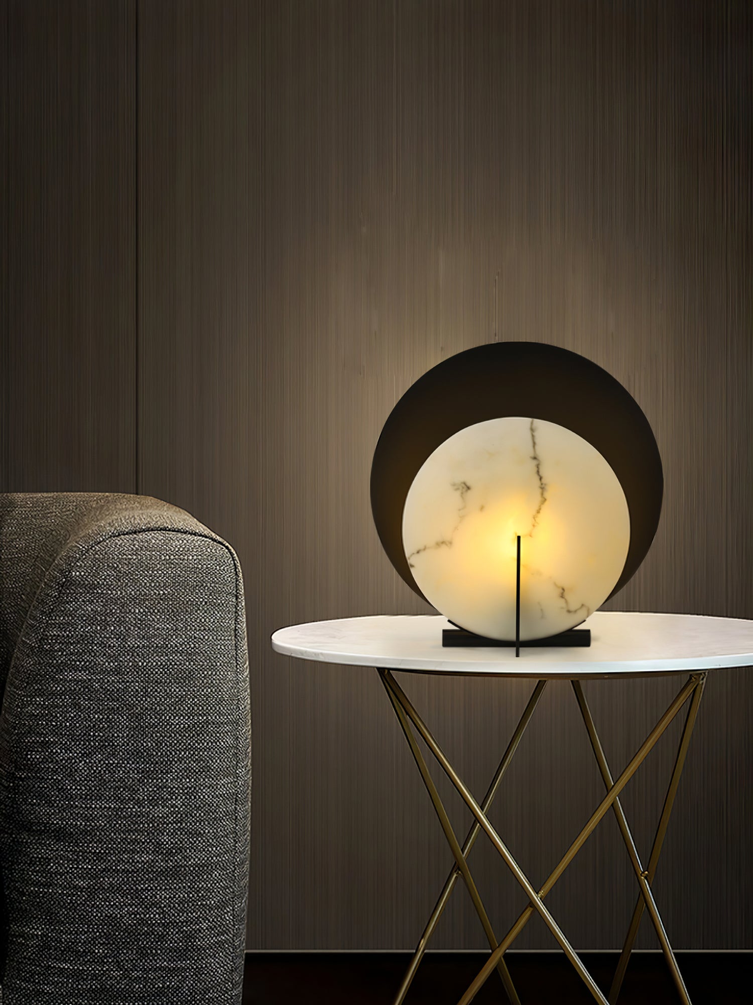 MoonLuxe – Elegant Alabaster Disk Lamp 4