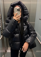 Noor Valente | Luxury Slim Fit Puffer Jacket with Glossy Finish 1