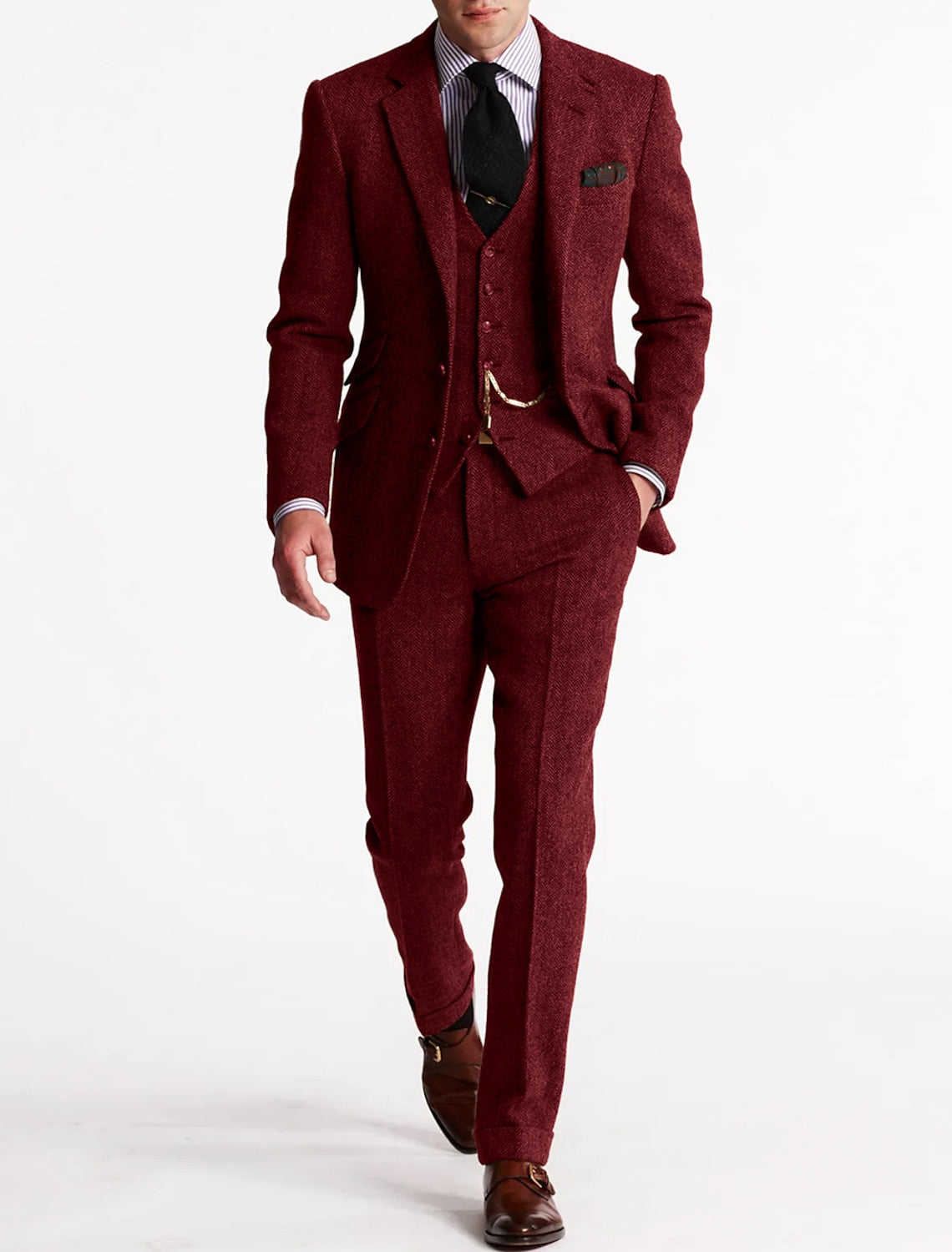Old-School Luxe 3-Piece Suit – Men's Vintage Tailored Fit for Distinguished Style and Enduring Class 12