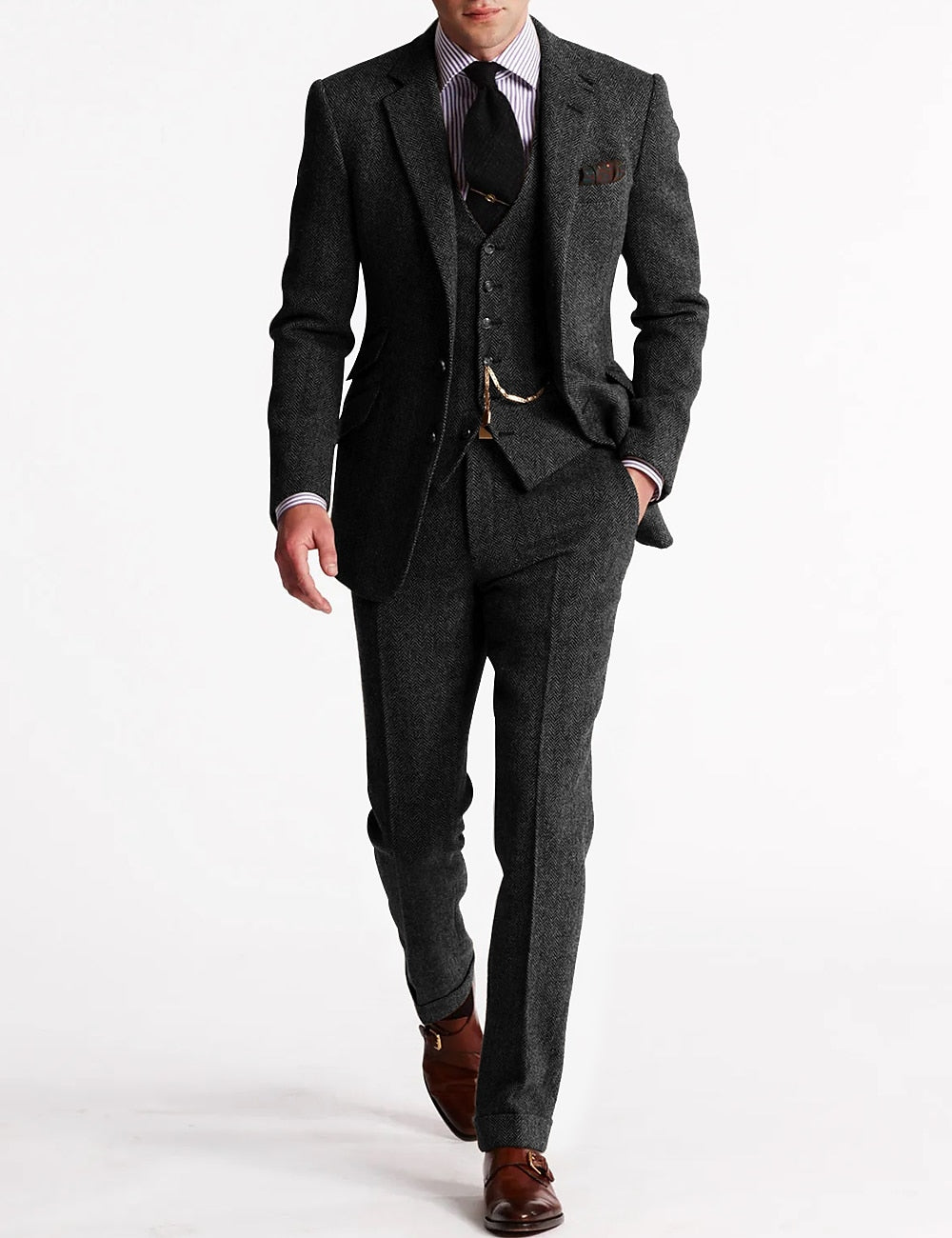 Old-School Luxe 3-Piece Suit – Men's Vintage Tailored Fit for Distinguished Style and Enduring Class 6