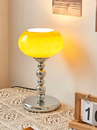 OrbitLume – Stylish Space-Age Glass and Chrome Table Lamp 5