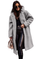 Oversized Women's Jacket Mid-Length – Faux Fur, Open Front and Shaggy Texture for Stylish Fall and Winter Outfits 3
