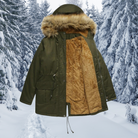 Padded fur collar with hood Warm winter jacket 2