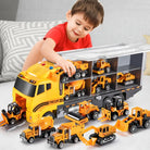 Portable Kids Construction Vehicle Playset – Mini Trucks, Excavators, and Storage Case for Easy Transport 4