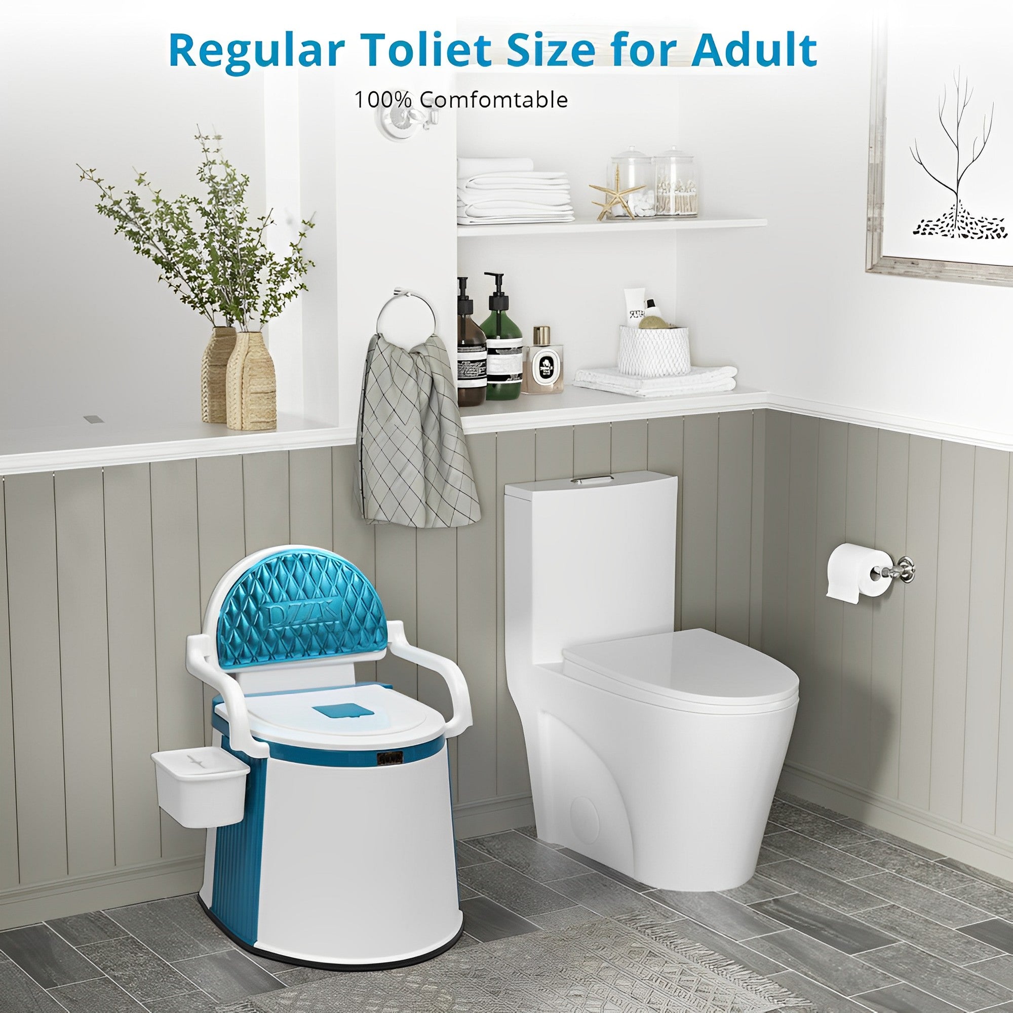 Portable Toilet for Adults and Elderly Indoor Outdoor Use 2