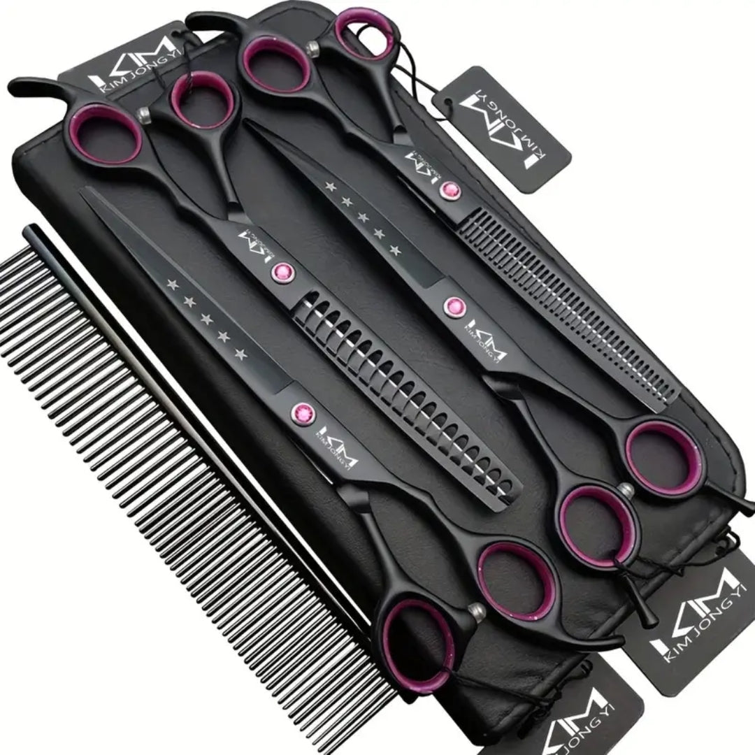 Professional Dog Grooming Scissors Set – Thinning Shears, Clipping Scissors for Easy Coat Care 0
