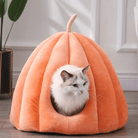 Pumpkinpaws Cozy Pumpkin-Shaped Cat Bed for Winter Comfort & Hygiene 1