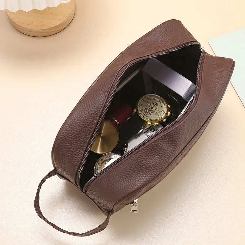 Wasserdichte Reise-Toilettenartikel Tasche für Männer – Kosmetiktasche im Lychee-Muster