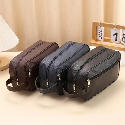 Wasserdichte Reise-Toilettenartikel Tasche für Männer – Kosmetiktasche im Lychee-Muster