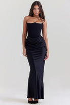 SatinGlow | Elegant Chic Bodycon Maxi Dress for Women 0