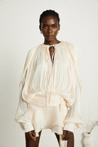 Satin Elegance | Chic Elegant Women's Long Sleeve Mini Dress 0