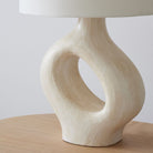 SculptGlow – Resin Table Lamp with Soft Linen Shade 8