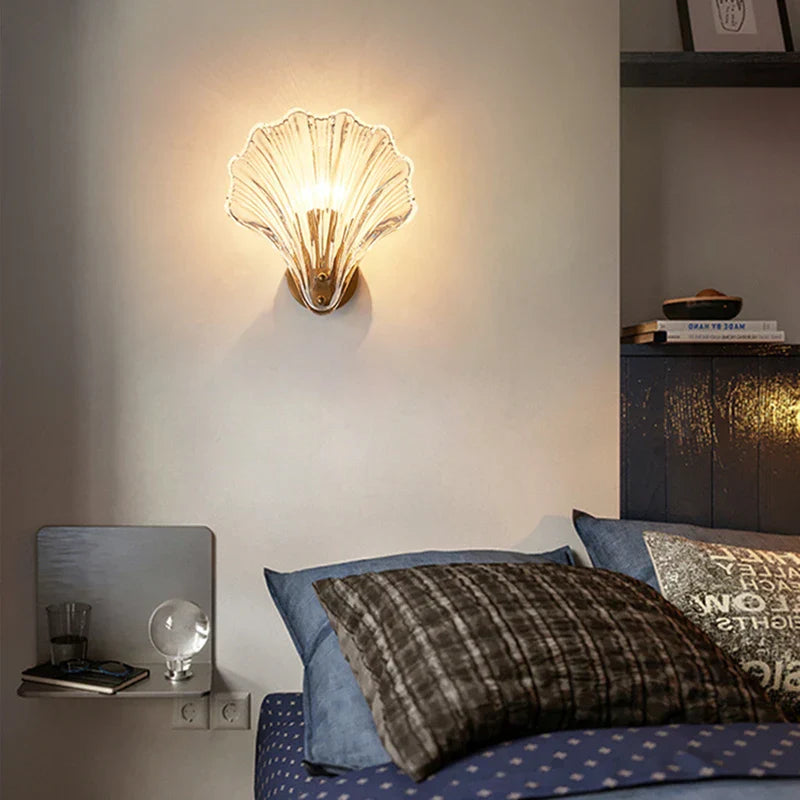 ShellLume – Elegant Glass Wall Lamp with Ocean-Inspired Coral Design 1