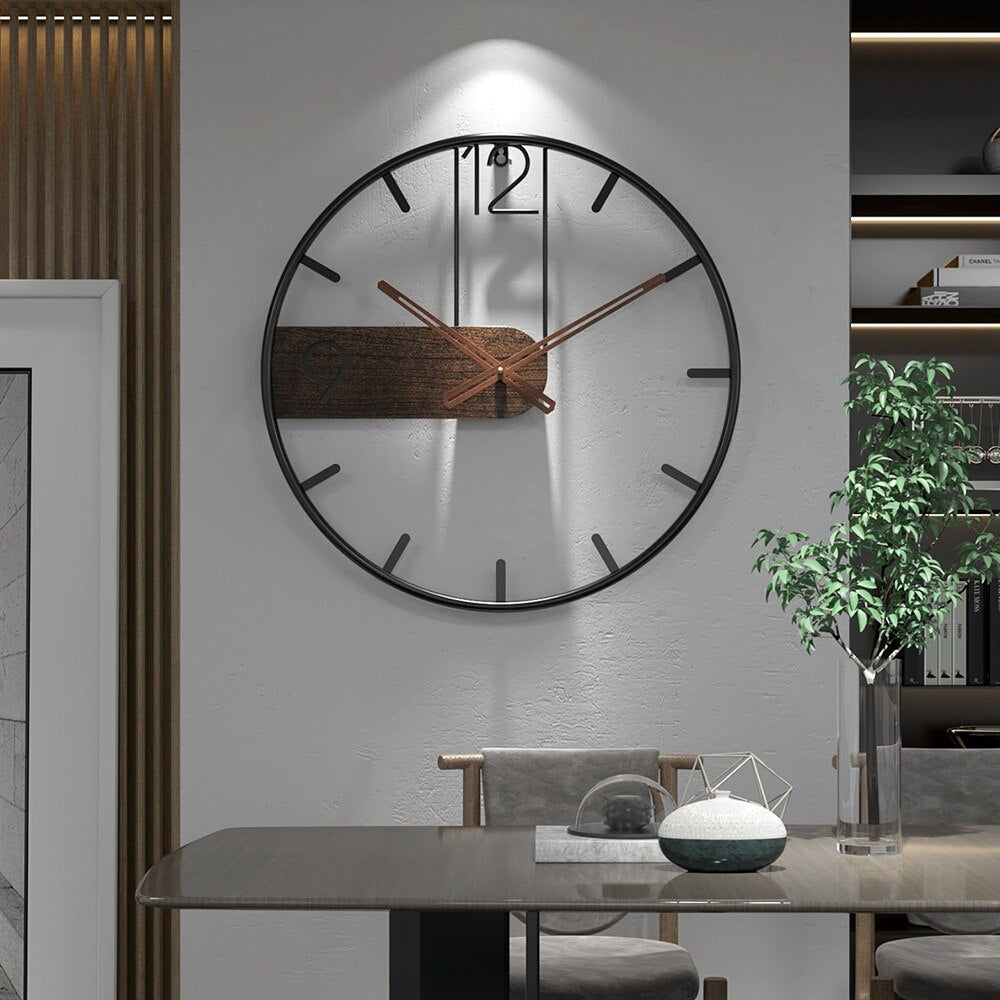 SteelGrove – Modern Wall Clock in Steel and Walnut with Industrial Elegance 0