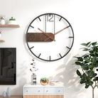 SteelGrove – Modern Wall Clock in Steel and Walnut with Industrial Elegance 2