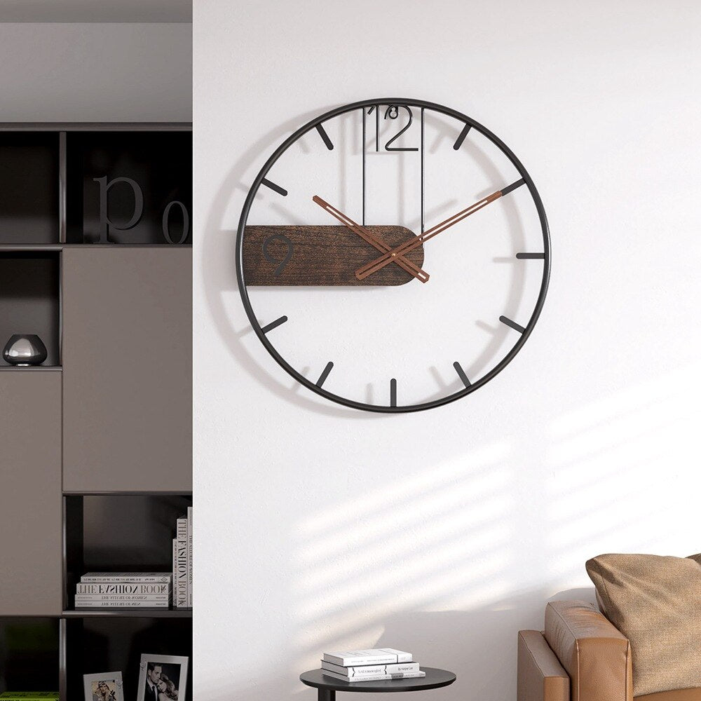 SteelGrove – Modern Wall Clock in Steel and Walnut with Industrial Elegance 3