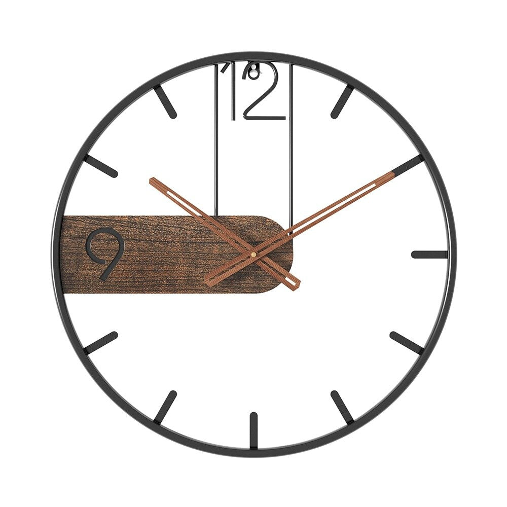 SteelGrove – Modern Wall Clock in Steel and Walnut with Industrial Elegance 4
