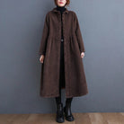 Stylish Women’s Corduroy Winter Coat – Oversized Calf Length Jacket with Button Down Closure 3