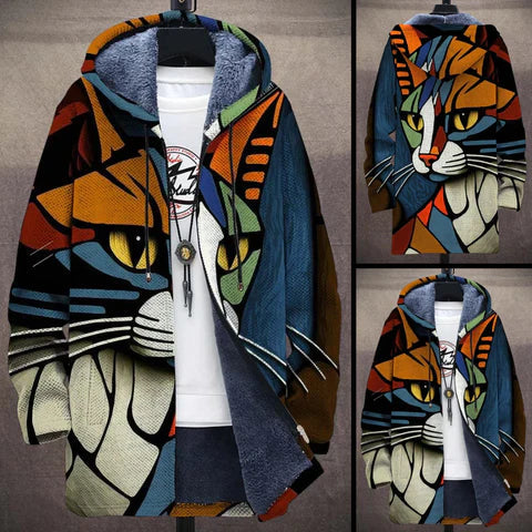 Stylish women's jacket with cat motif – Airy transitional jacket for a comfortable everyday look in spring and autumn 1