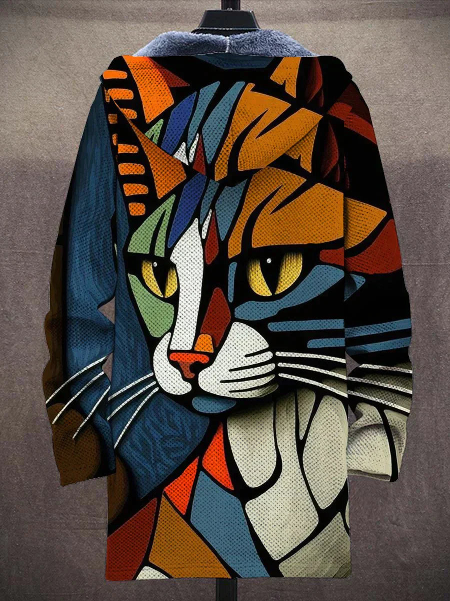 Stylish women's jacket with cat motif – Airy transitional jacket for a comfortable everyday look in spring and autumn 2