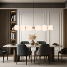 Vareli | Minimalist Bar Pendant Light in White Glass 0