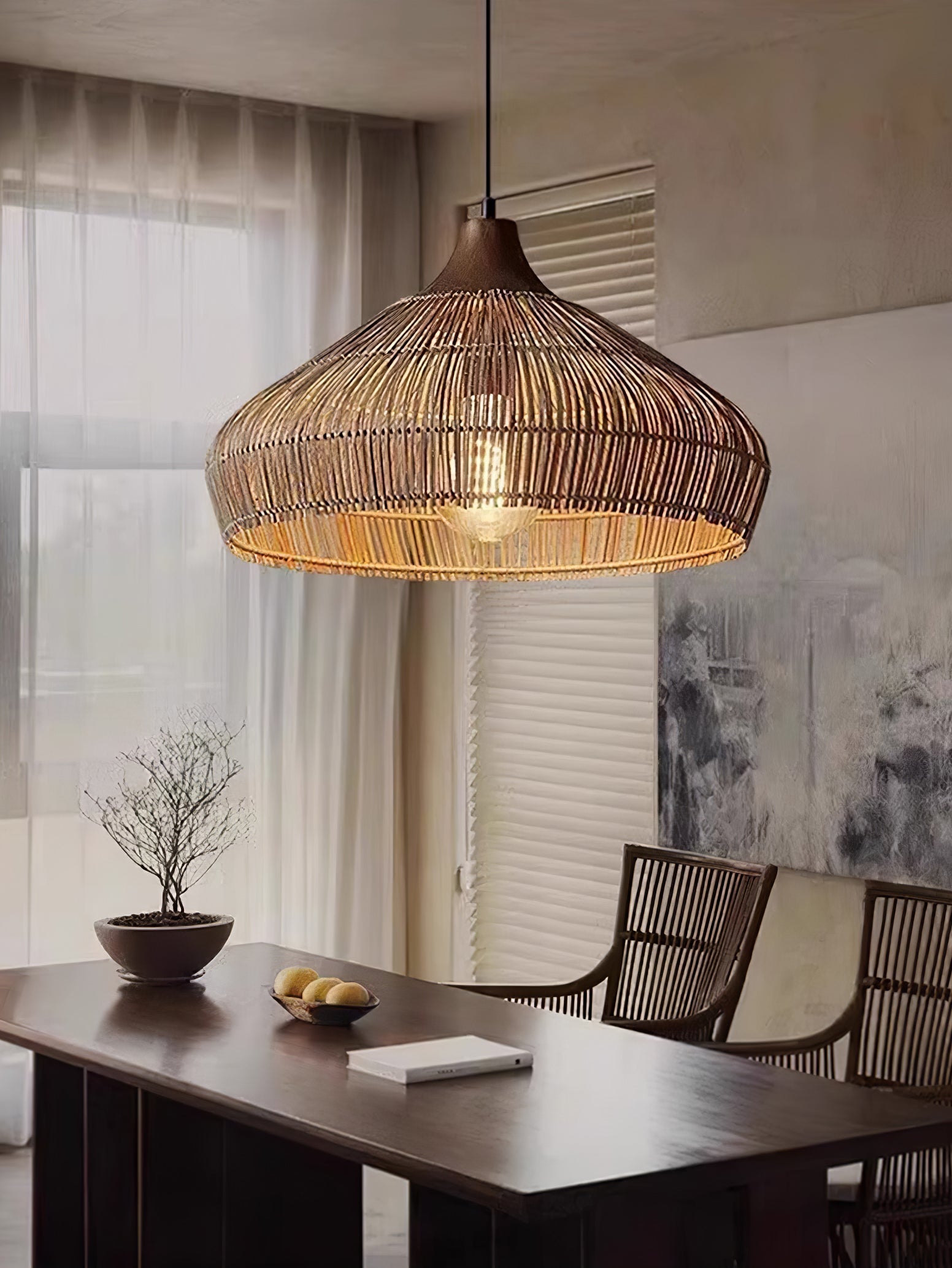Vionel | Wicker Rattan Pendant Lamp for Vintage Interiors 4