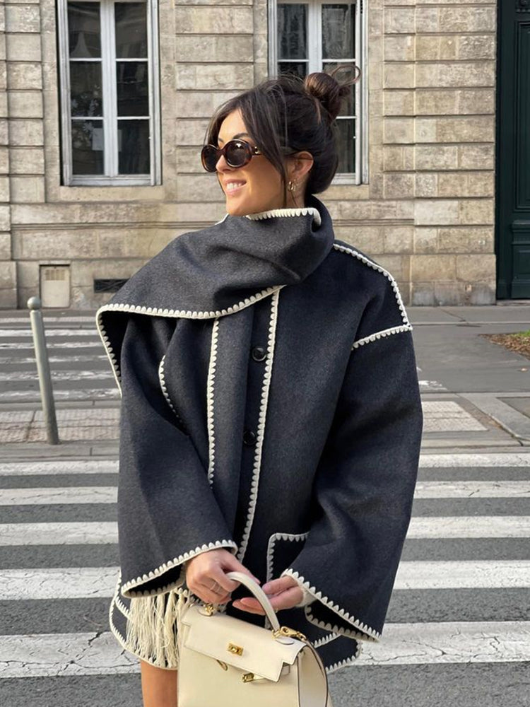 W&W - Statement jacket with scarf 0