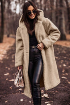 Warm Oversized Hooded Wool Coat for Women – Long Button Front Winter Trench Jacket 3