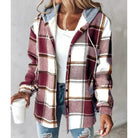 Women's Checked Hooded Coat 1