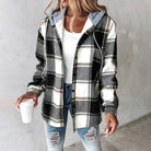 Women's Checked Hooded Coat 3