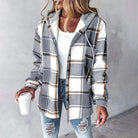 Women's Checked Hooded Coat 5