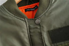 Women's Cropped Utility Bomber Jacket with Patch Pockets and Zip Sleeve 3