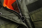Women's Cropped Utility Bomber Jacket with Patch Pockets and Zip Sleeve 4