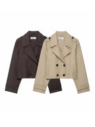 Women's Double Breasted Trench Coat with Pockets – Stylish Autumn Winter Office Jacket 1