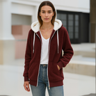 Women's Hoodie Jacket Sherpa-Lined Sweatshirt 0