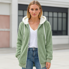 Women's Hoodie Jacket Sherpa-Lined Sweatshirt 1