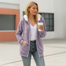Women's Hoodie Jacket Sherpa-Lined Sweatshirt 2