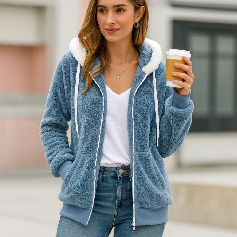 Women's Hoodie Jacket Sherpa-Lined Sweatshirt 6