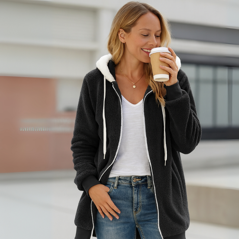 Women's Hoodie Jacket Sherpa-Lined Sweatshirt 7